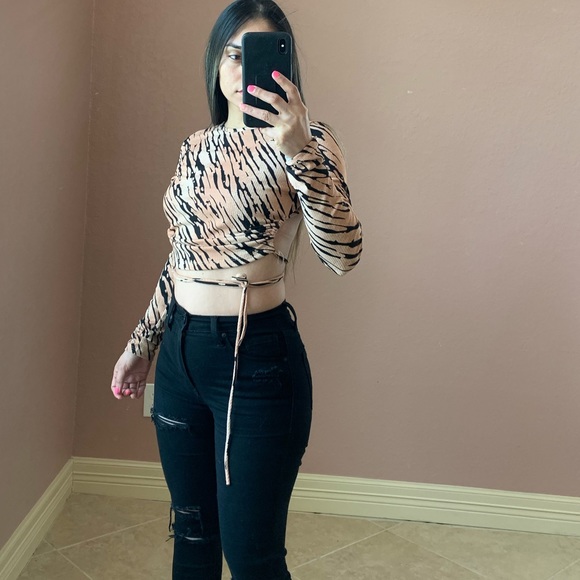 BRIANNA Open Back Top- brown - Picture 3 of 5